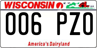 WI license plate 006PZO