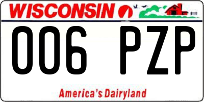 WI license plate 006PZP