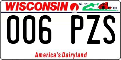 WI license plate 006PZS
