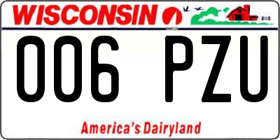 WI license plate 006PZU