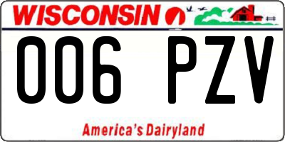WI license plate 006PZV