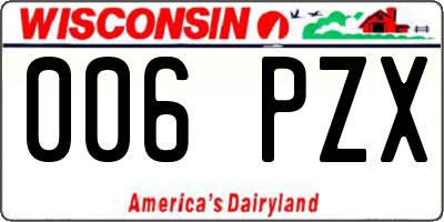 WI license plate 006PZX