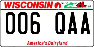 WI license plate 006QAA