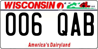 WI license plate 006QAB