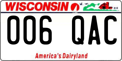 WI license plate 006QAC