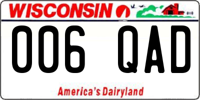 WI license plate 006QAD
