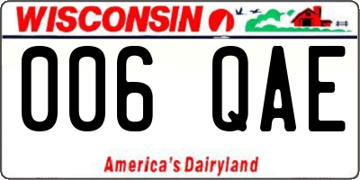 WI license plate 006QAE