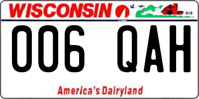 WI license plate 006QAH