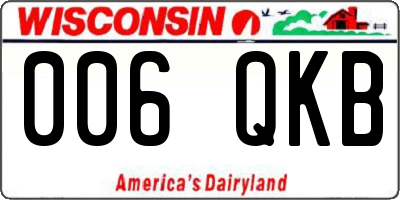 WI license plate 006QKB