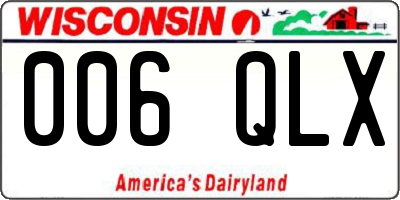 WI license plate 006QLX