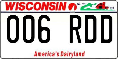 WI license plate 006RDD