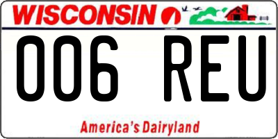 WI license plate 006REU