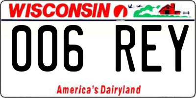 WI license plate 006REY