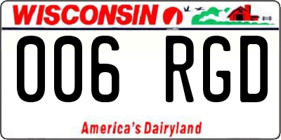 WI license plate 006RGD