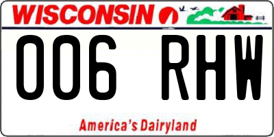 WI license plate 006RHW