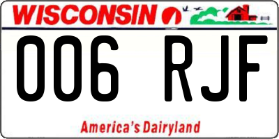 WI license plate 006RJF