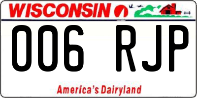 WI license plate 006RJP