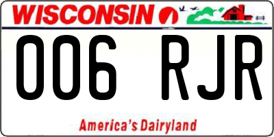 WI license plate 006RJR