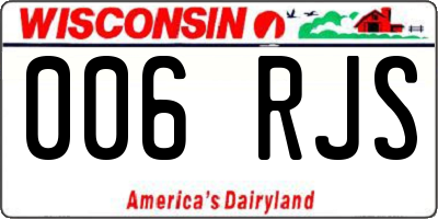 WI license plate 006RJS