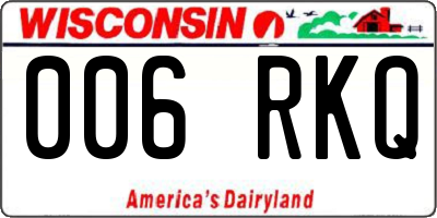 WI license plate 006RKQ