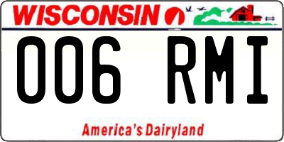 WI license plate 006RMI