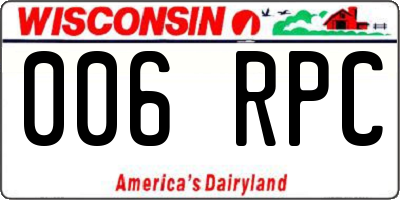 WI license plate 006RPC