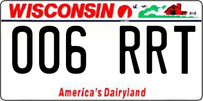 WI license plate 006RRT