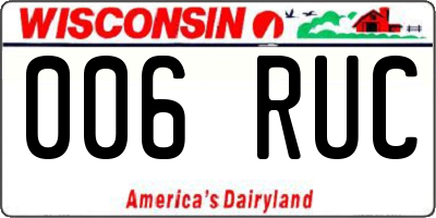 WI license plate 006RUC