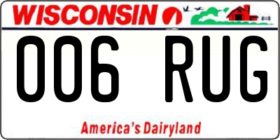 WI license plate 006RUG