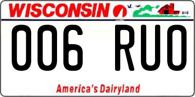 WI license plate 006RUO