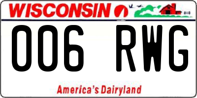 WI license plate 006RWG