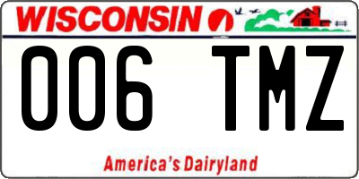 WI license plate 006TMZ