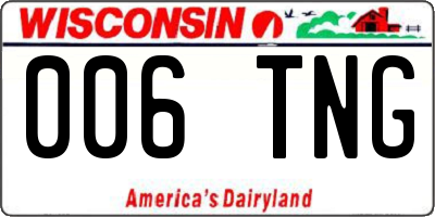 WI license plate 006TNG