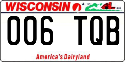 WI license plate 006TQB