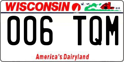 WI license plate 006TQM