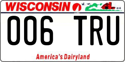 WI license plate 006TRU