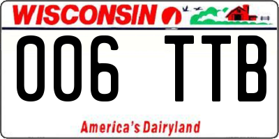 WI license plate 006TTB