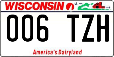 WI license plate 006TZH