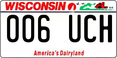 WI license plate 006UCH