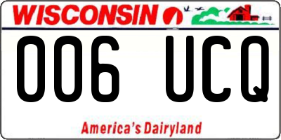 WI license plate 006UCQ
