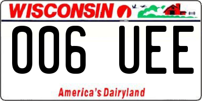 WI license plate 006UEE