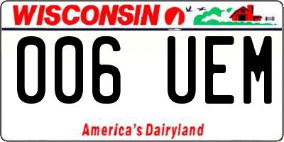WI license plate 006UEM
