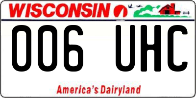 WI license plate 006UHC