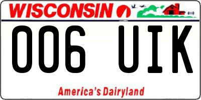 WI license plate 006UIK