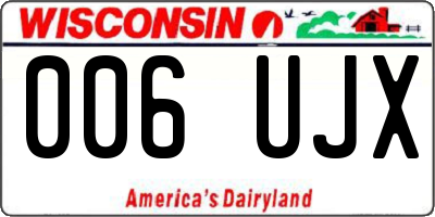 WI license plate 006UJX