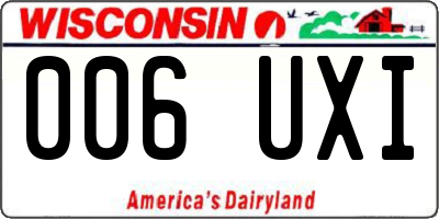 WI license plate 006UXI