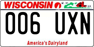 WI license plate 006UXN