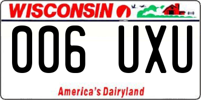 WI license plate 006UXU