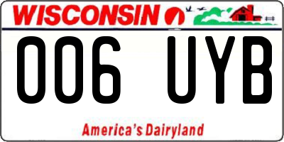WI license plate 006UYB