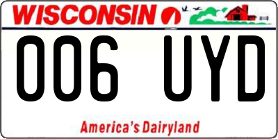 WI license plate 006UYD